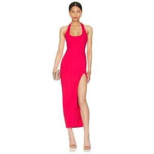 Lovers + Friends Penrose Halter Back Cutout Midi Dress in Lipstick Red, Size XS